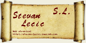 Stevan Lečić vizit kartica